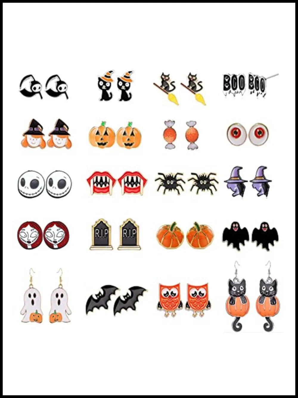 20 Pairs Hypoallergenic Halloween Earrings for Girls Cute Stud Earrings Sets